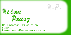 milan pausz business card